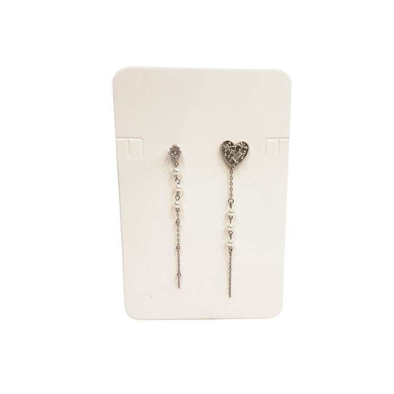 Lote de 200 soportes para joyas de cartón blanco, 6 x 9 cm