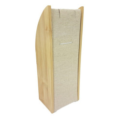 Soporte rectangular para collares de madera y algodón beige