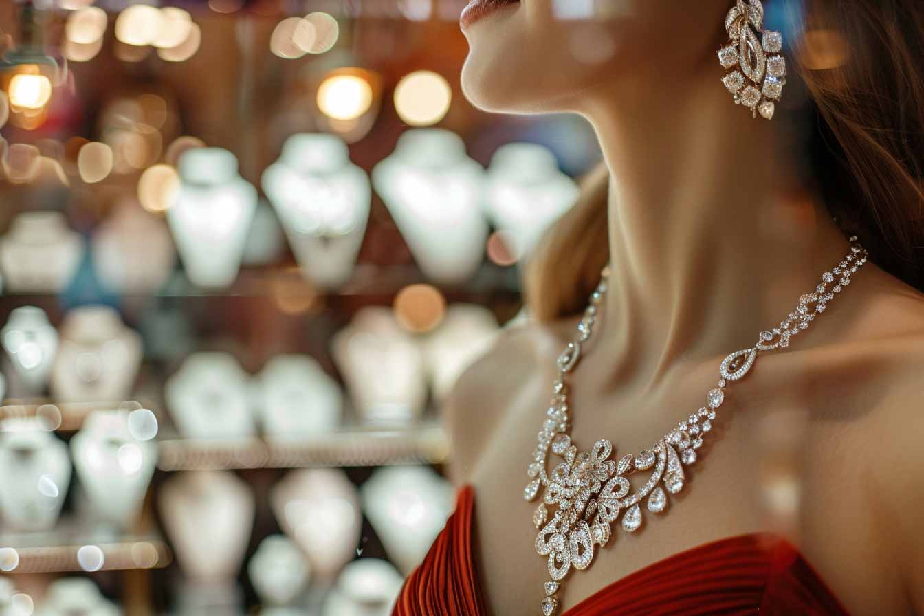 Femme portant un bijoux fantaisie