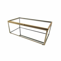 Coffret à bijoux en métal doré et en verre 21.5x10.5x7.5cm