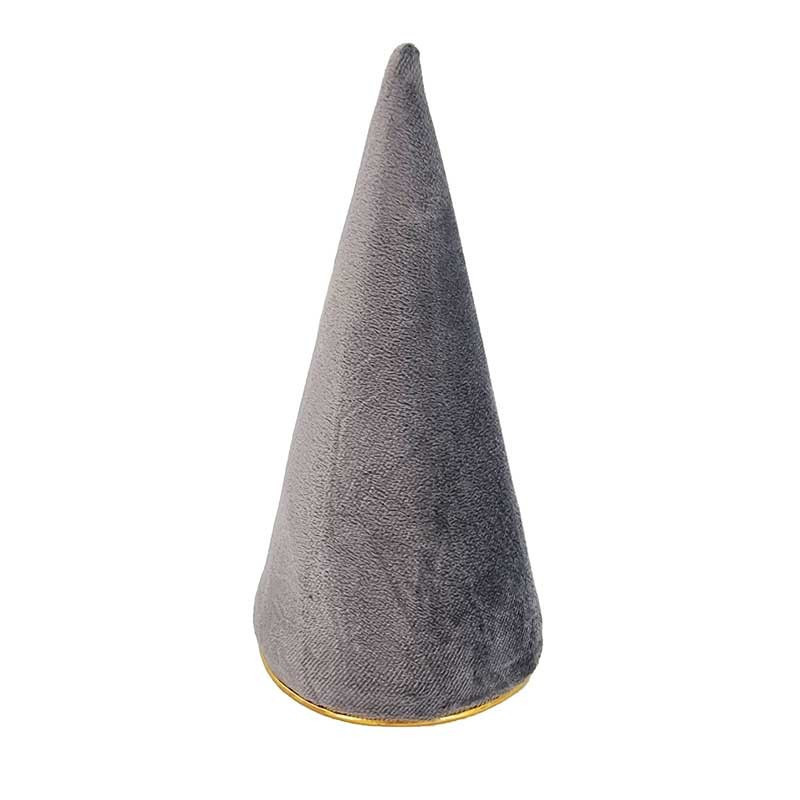 Cône pour bracelet en velours gris anthracite