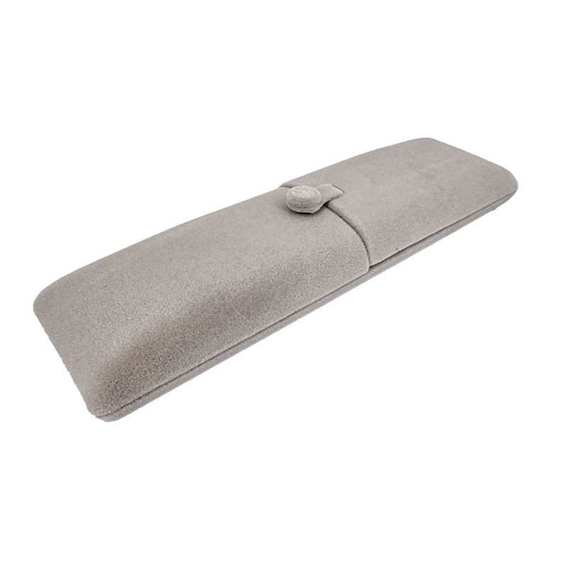1 écrin bijouterie en velours gris perle pour montre 6x22.5cm