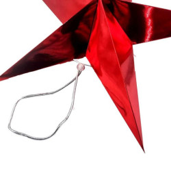 Étoile de Noël décorative à suspendre en carton pelliculé rouge