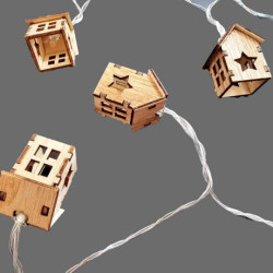 Guirlande de noël lumineuse de maisons en bois