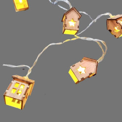 Guirlande de noël lumineuse de maisons en bois