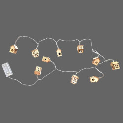 Guirlande de noël lumineuse de maisons en bois
