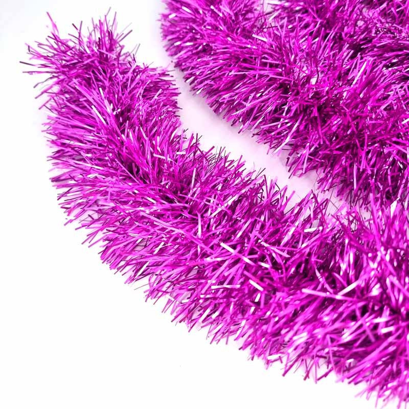 Guirlande de noël boa large 11cm - rose fuchsia