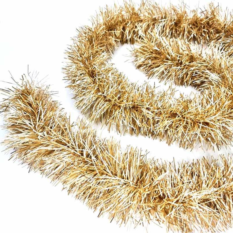 Guirlande de noël boa large 11cm - doré clair
