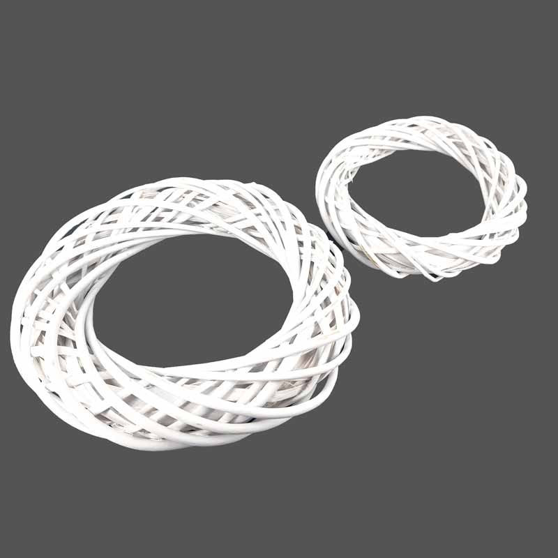 Couronne décorative en osier 25cm - blanc