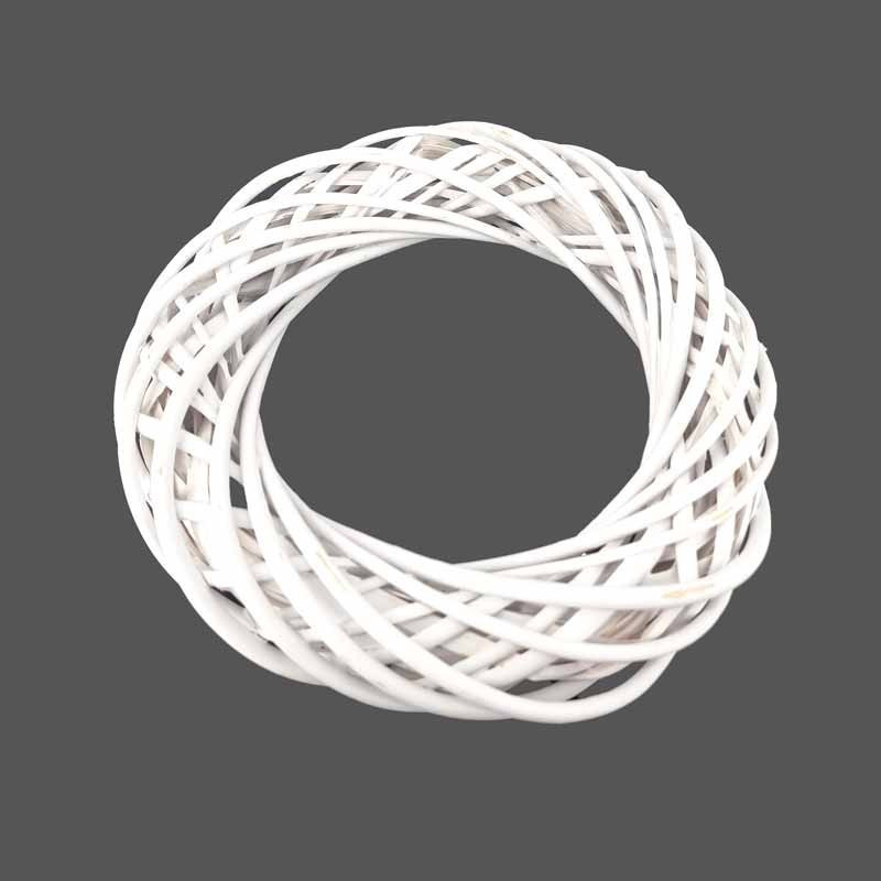 Couronne décorative en osier 25cm - blanc