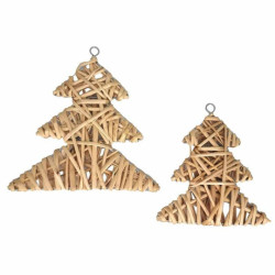Sapin en osier et en métal à suspendre 20x20cm - naturel