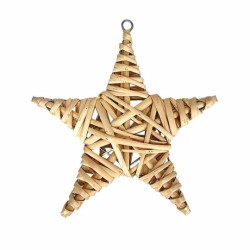 Étoile de noël à suspendre en osier 20x20cm - naturel