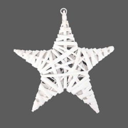 Étoile de noël à suspendre en osier 20x20cm - blanc