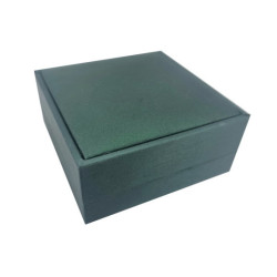 Écrin pour montre aspect simili cuir vert sapin 9x9x4cm