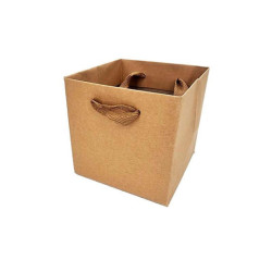 12 petits sac en kraft de forme carré à fond large - 15x15x15cm