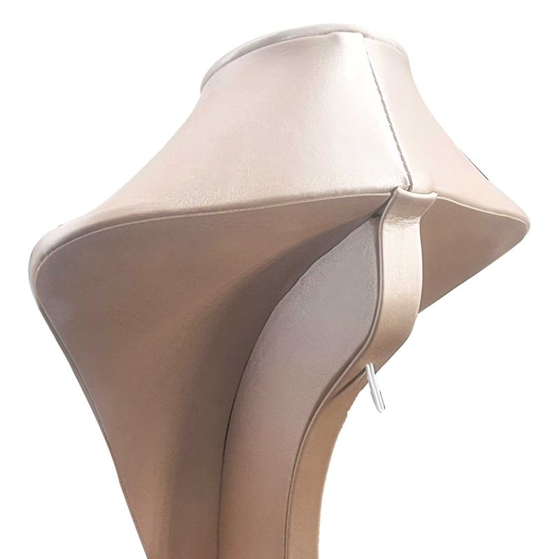 Buste bijoux gainé en simili cuir champagne - 28cm