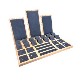 Plateau de présentation pour bijoux et accessoires - Suédine grise
