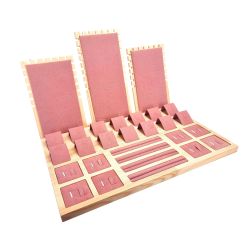 Plateau de présentation pour bijoux et accessoires - Suédine rose