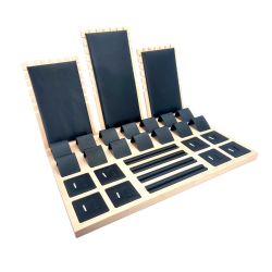 Plateau de présentation pour bijoux et accessoires - Simili cuir noir