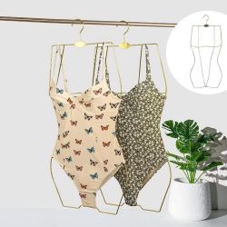 1 cintre lingerie femme en métal doré - 67cm