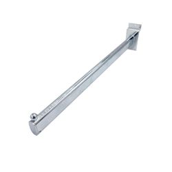 Bras droit en métal lisse 40cm - Tube ovale - Chromé