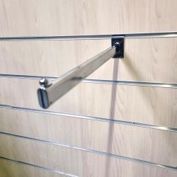 Bras droit en métal lisse 40cm - Tube ovale - Chromé