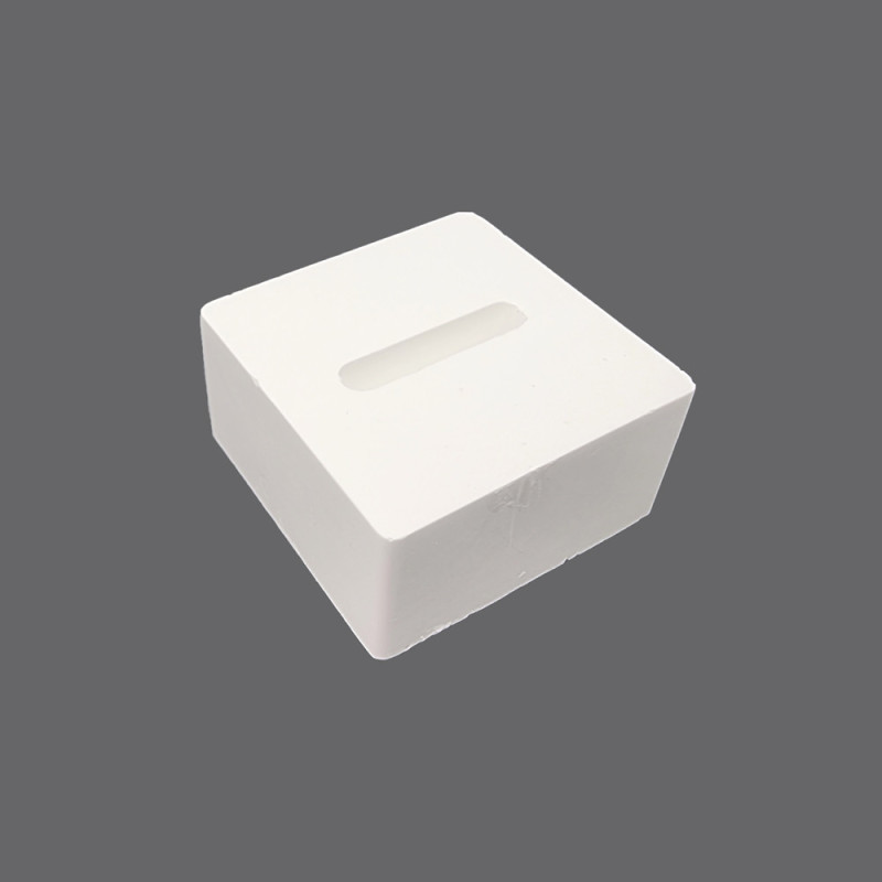 Petit support de bague individuel en résine blanche de forme carrée