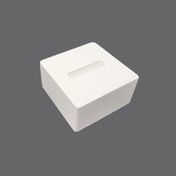 Petit support de bague individuel en résine blanche - carré