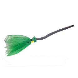Balai de sorcière en tulle - Vert