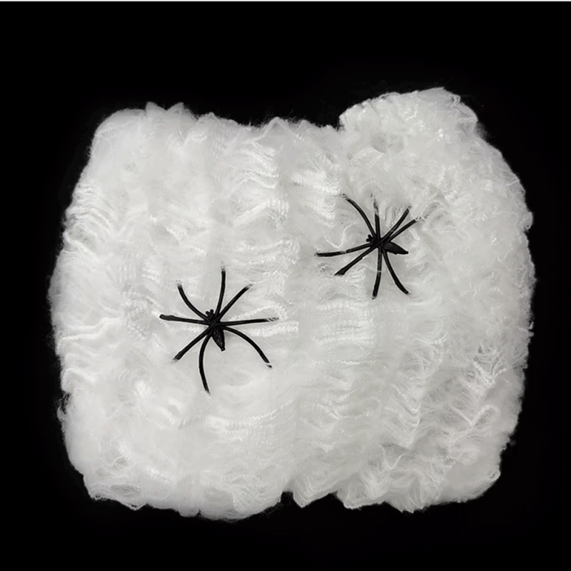 2 toiles d'araignée blanche pour décoration Halloween