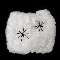 2 toiles d'araignée décoration Halloween - Blanc