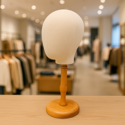 Tête mannequin en bois et coton - Femme