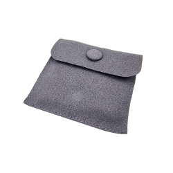 1 étui en suédine avec support bijoux 8x8cm - Gris anthracite