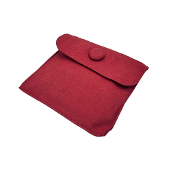 1 étui en suédine avec support bijoux 8x8cm - Rouge