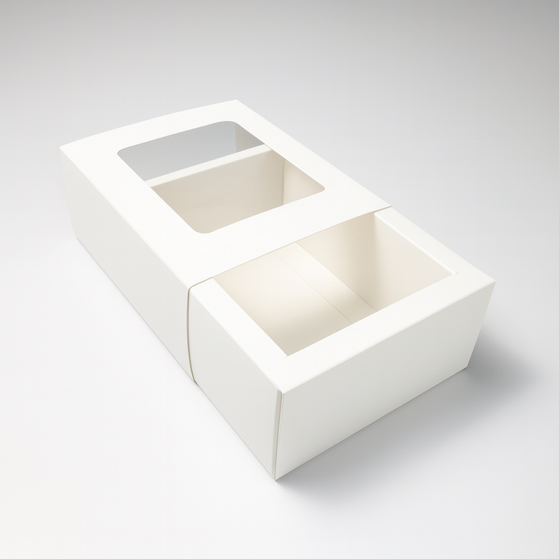 Petite boîte cadeaux à plier à fenêtre, petite boîte cadeaux blanche