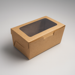 12 petites boîtes à fenêtre en kraft à plier - 16x9x7.5cm