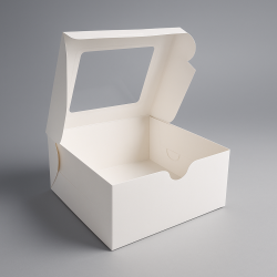 12 boîtes à fenêtre en carton blanc de forme carrée à plier - 16x16x7.5cm