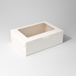 Lot de 12 boîtes à fenêtre en carton blanc à plier - 24x16x7.5cm