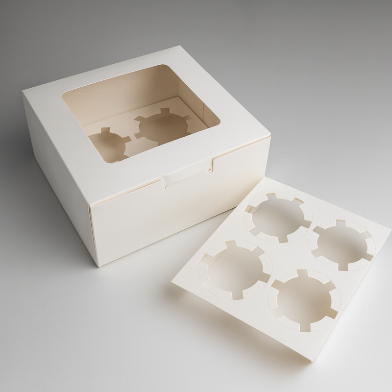 Boîte cadeaux à fenêtre en carton blanc à plier, boîte cadeau à bougie