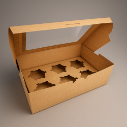 12 boîtes à fenêtre en carton kraft pour petits verres ou bougies - 24x16x7.5cm