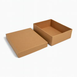 Grande boîte cadeaux plate en papier kraft brun naturel - 24x19x8cm