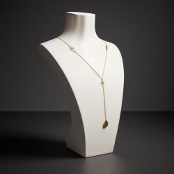 Buste haut de gamme de bijouterie en résine blanche - 30cm