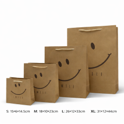 Pack intégral sacs kraft smiley "Classic Smile" - Le format XL offert
