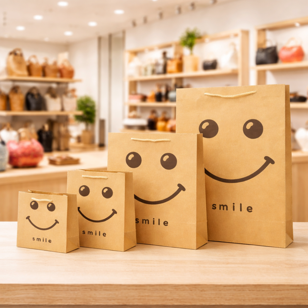 Pack sacs kraft smiley joyeux | Taille XL offerte !