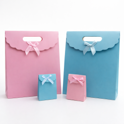 Pack cadeau naissance : 48 boîtes assorties Bleu & Rose (2 Tailles) - Fermeture velcro
