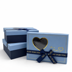 Ensemble de 3 boîtes cadeaux assorties Bleu ciel - Format petit gratuit