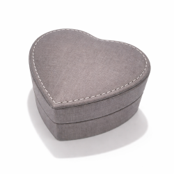 Boîte à bijoux en forme de cœur avec miroir - Gris taupe