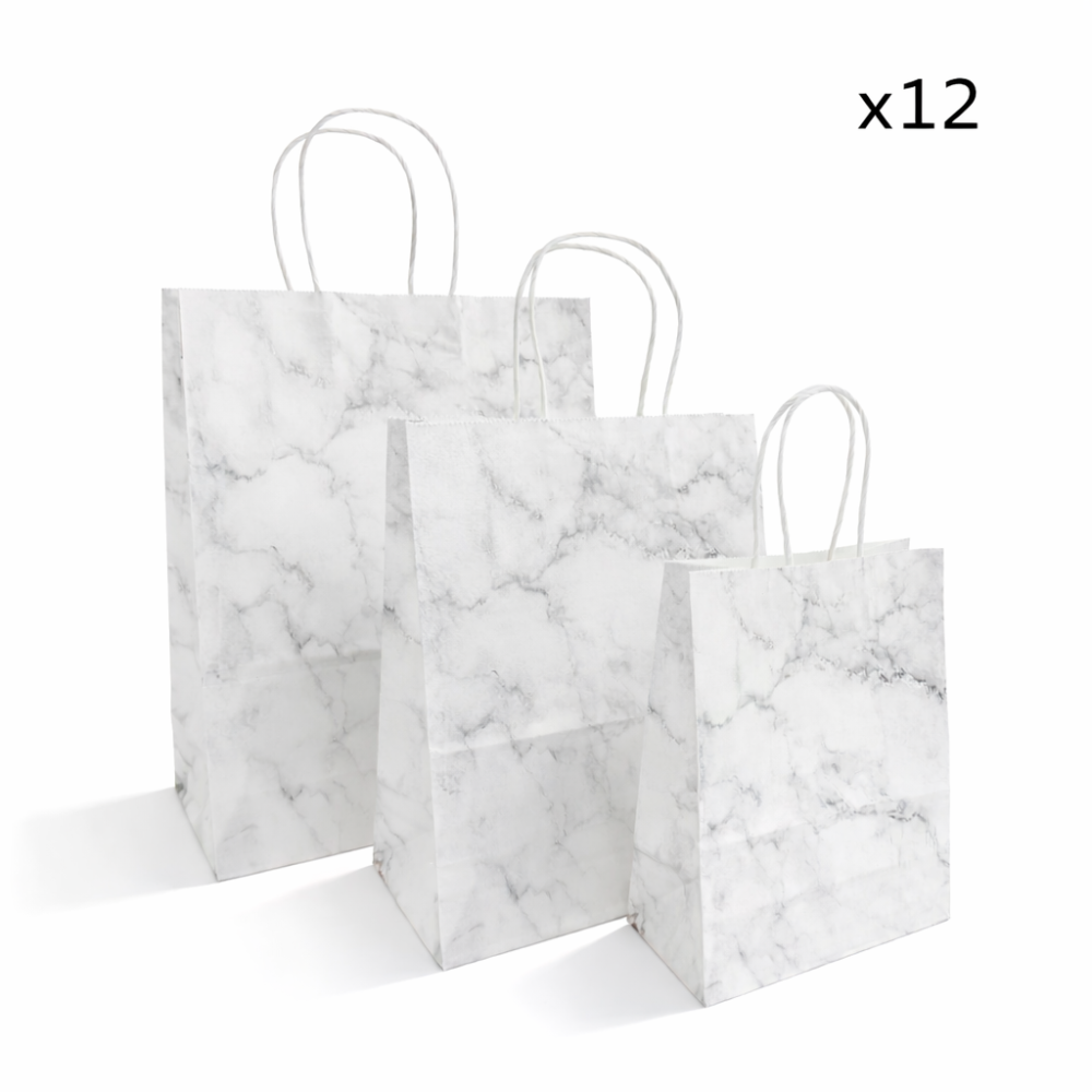 Pack boutique Total Look marbre gris - Supports Boites et Sacs