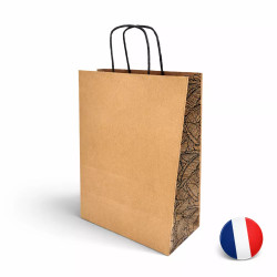 50 grands sacs en papier kraft lisse poignée torsadées - 36x12x41cm - noir