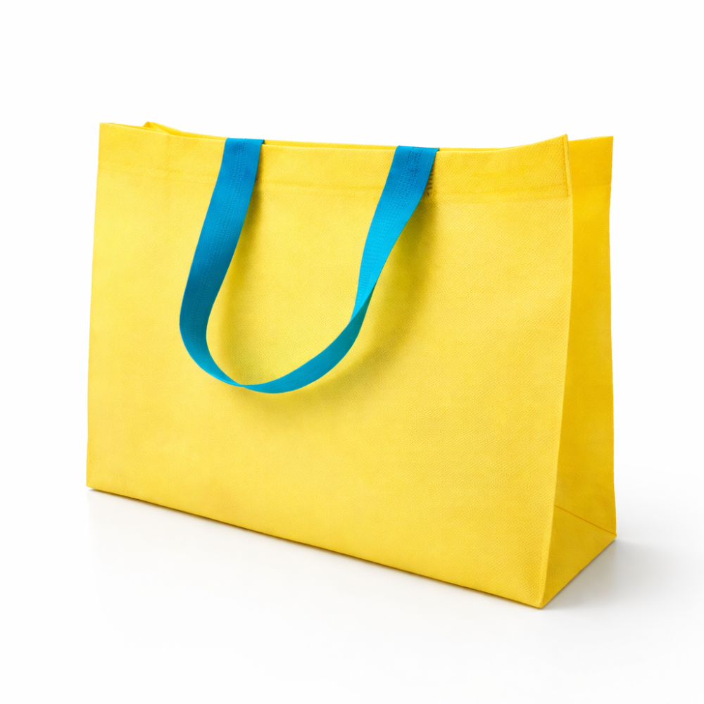 12 sacs réutilisables en TNT 40x35x10cm - Jaune crème
